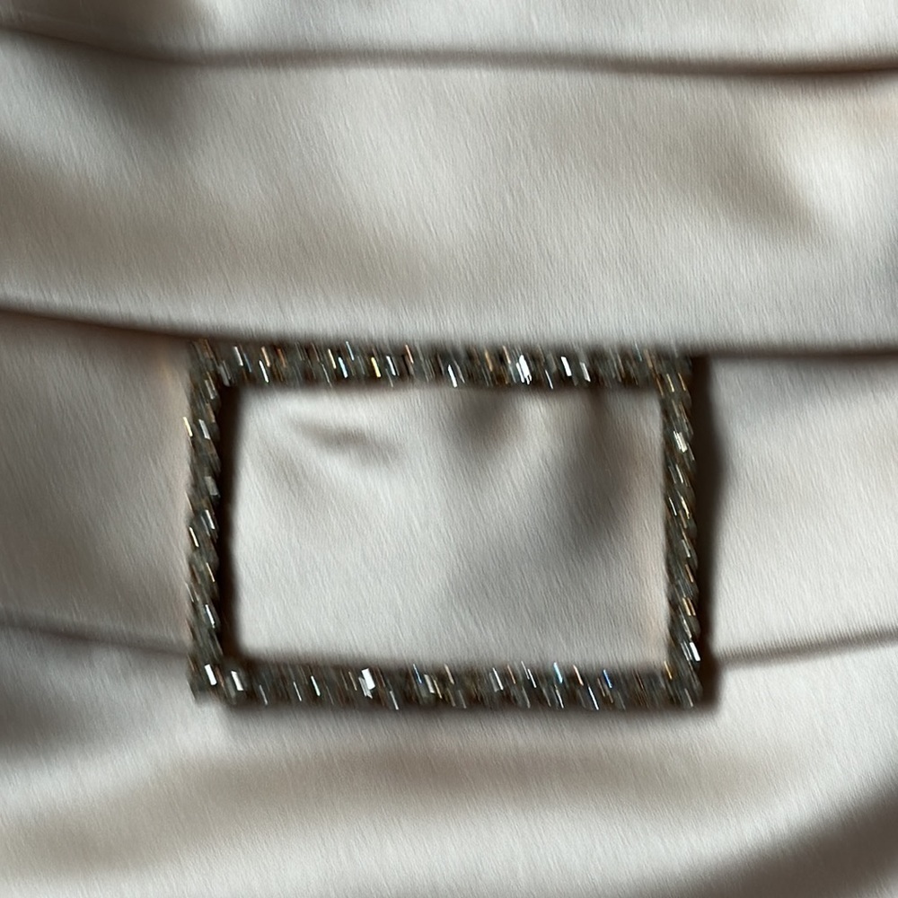 Bari Jay dress light golden ivory, pleated size 8 strapless - Picture 2 of 12